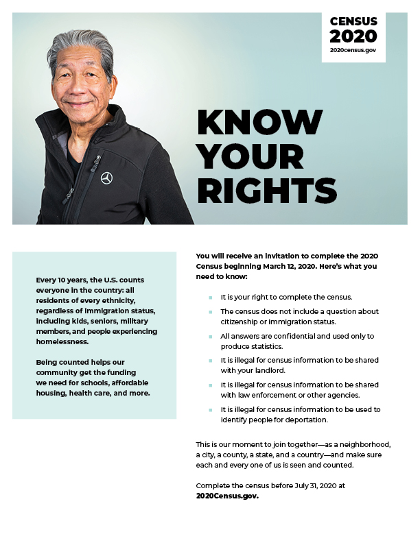 A flyer with the title "know your rights"