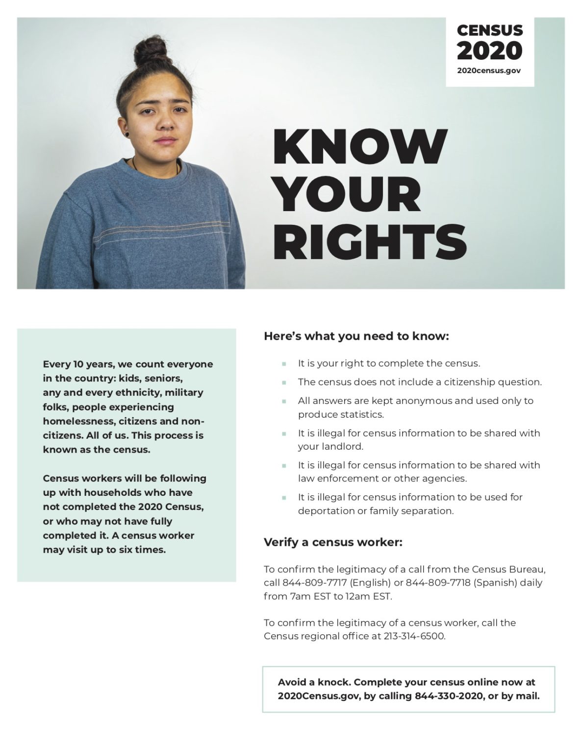 Know Your Rights Flyer B - We're Here. We Count.